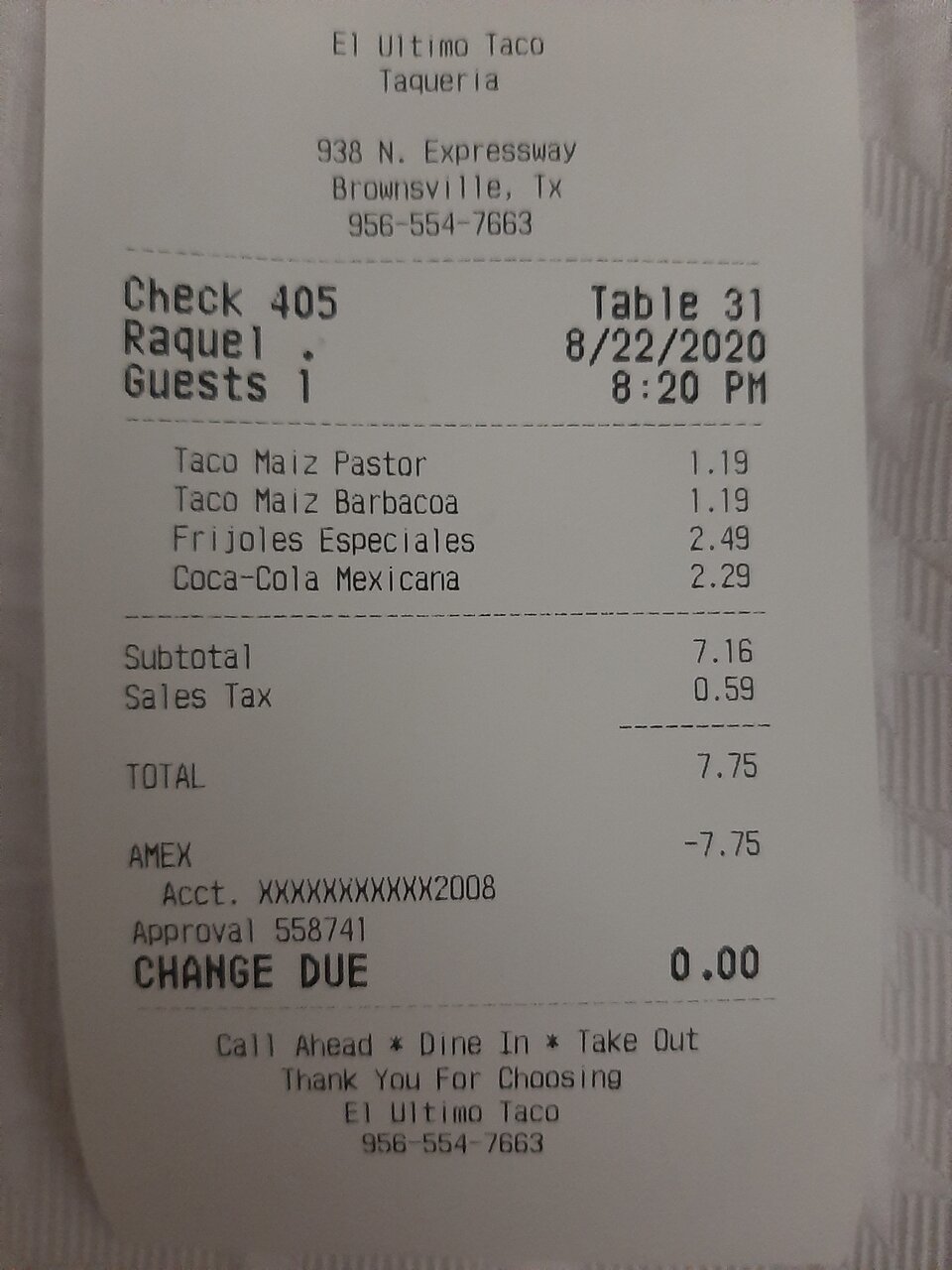 Taqueria El Ultimo Taco