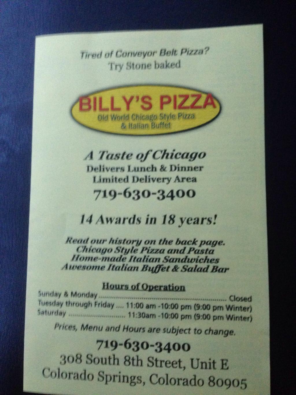 Billy`s Old World Pizza